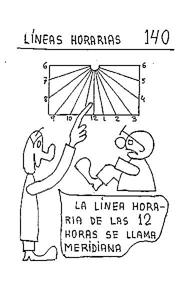 Líneas horarias 12 del reloj vertical