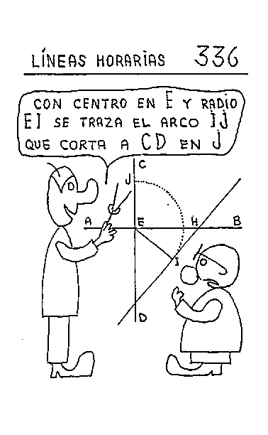 Líneas horarias 05 del reloj vertical declinante a poniente